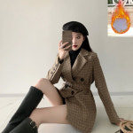 해피유통 여성 중장 허리조임 슬림 장장 자켓 코트jh lmy L 카멜-가면