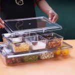 식재료 분할 트레이 반찬통 사각 8칸 칸칸 나눔 보관용기 뷔페 6구 용기 숟가락