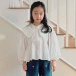 키즈 25봄 L1 빅카라 셔링 블라우스