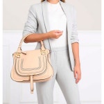 끌로에 CHLOE Chloe Marcie Medium Satchel Crossbody Shoulder Bag Delicate Blush