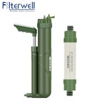 Filterwell 관광 워터 필터 펌프 야외 음주 시스템 여행 하이킹 서바이벌 키트 와일드 캠핑