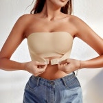 어니븐 2단 앞후크 브라탑 자세 브라 수면 오프숄더