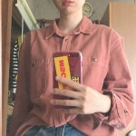 미스멍 자체제작 MSCHF오크핑크데님셔츠셔츠 어디에나 잘어울리는루즈핏코트여추