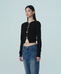 레스트앤레크레이션 레스트앤레크레이션 LOGO CLIP KNIT CARDIGAN - RR251KT004BKF