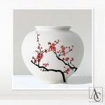 더아트컴퍼니 더아트컴퍼니 다복 달항아리 그림 액자 풍수 복들어오는 거실 현관 인테리어 15종 15 매화 달항아리 메탈액자 3호