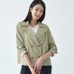 지센 스판 숏 트렌치 코트 LCCAO326