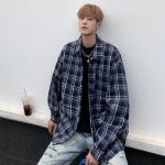 셔츠 체크 남자 루즈핏 긴팔 2컬러 카라 남방