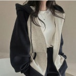 여자 나그랑 배색 후드집업 조거팬츠 셋업 세트