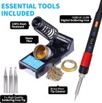 IHUA 납땜 인두 110W 고출력 완전 디지털 디스플레이 F C - 온도 제어 도구 194 896 F 정확도 ON OFF 스위치 아이언 팁 황동 928D-III