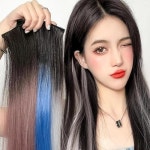 셀프 붙임머리 2개입 포인트 컬러 부분가발 피스 간편 고정 헤어 아이템