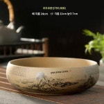 특대호 차세탁 도자기 가정용 청화 붓세탁 굵은 도자기 대호 수우수세탁 찻잔 대야 중식 다기 액세서리