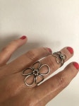 빈티지 꽃잎 꽃 패셔너블한 금속 컬러 링 파티 1 RING4141-1-6