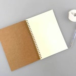 미니 스프링 노트 수첩 무지 A5 필기 수학 메모장 크라프트 커버 드로잉