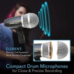 드럼 보컬 악기용 7피스 유선 다이내믹 키트 킥 베이스 톰 스네어 심벌즈 마이크 세트 - 스레드 클립 인서트 홀더 케이스