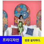 3d 유럽형 모로코 건축 벽지 에스닉한 테마 인테리어 민박호텔 요가댄스실 인테리어 벽지