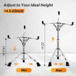 드럼 스틱 홀더가 스네어 스탠드 높이 14 5 23 조절 가능한 액세서리 암 키트 삼각대 세트 핏 14 10 경량 연습 패드 스탠드 초보자용