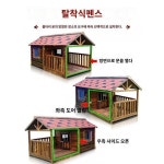 원목 대형 개집 빌라 사계절 외부 방수 개집 실외 여름 그늘집 방우 겨울 보온