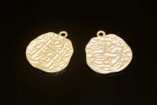 비즈공예 재료 - 목걸이 만들기 I 무광백금 양면 메달 펜던트 2개 H1430