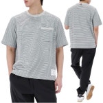 톰브라운 톰브라운 포켓 스트라이프 티셔츠 MJS244A J0115 460