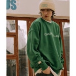CONCEPTCOLLEGE 베이직 라인 로고 그린 스웨트 셔츠 남녀공용 2023 FW-0037 104343