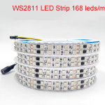 더블 로우 LED 드림 컬러 스트립 168 LED M 1903 5050 RGB 풀 주소 지정 가능한 픽셀 플렉시블 테이프