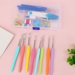 LW 뜨개질 바늘 53p 수예 코바늘 골무 케이스 풀세트