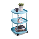 에버하우스 라운드 사각 다용도 사이드 선반 트롤리 3단 민트