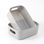 사각 손잡이 수납바구니 2p세트 14x20 바스켓 수납바구니 수납정리함 소품보관함