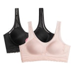 더보엠 세련된 슬럽 인견 풀컵 몰드 런닝형 브라 2p 90A BK