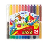 그림 색칠 부드러운 크레용 크레파스 파스넷 24색