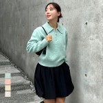 키뮤어 키뮤어 우먼 소프트 카라 하프 집업 니트 5 COLOR 민트 F