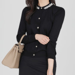 모이르벨라 여성용 헬린 비즈 라운드넥 가디건 S O24FW2-A0604