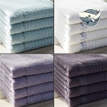 호텔용 고급 세면타올 큐브 패턴 부드러운 청녹