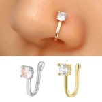 뚫지않는 입술 코 큐빅 피어싱 가짜 코찌 입찌 1PCS