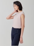 지센 지센 여성 우븐 패치 민소매 티셔츠 LFTSP302