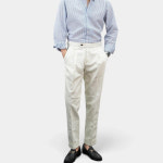 남자 비조팬츠 스티치 데님 핀턱 코튼 슬랙스