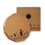 미니 무릎 카혼 핸드드럼 타악기 퍼커션 버스킹-십이각형 원목