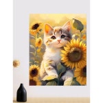 명화그리기 페인팅 고양이 DIY DIY세트 펜슬세트 안료 보드 유화세트 액자 A타입30 40캔버스 재료가방 다이아몬드 액자