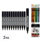 동아 유성매직 12p 투코비 삼각 지우개 연필 12p 세트 유성매직 혼합색상 지우개연필 4세트 SG-208