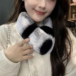 겨울 투톤 통가죽 마그네틱 자석 렉스 토끼 머플러 방울형
