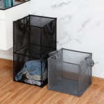 접이식 다용도 빨래 메쉬 세탁망 바구니 정리함 속옷 그레이망 이불 1단