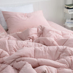 해피니 이불패드세트 샤이니 40수 순면 차렵이불 패드세트 슈퍼싱글 핑크베이지