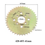 428 체인 37T 40T 41T 43T 48T 오토바이 스프로킷 후면 톱니바퀴 110cc 125cc 140cc 먼지 핏 자전거 428 37T