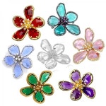 미니 봄꽃 일곱가지 크리스탈 칼라 심플 브로치