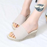 통굽 슬리퍼 여성용 웨지힐 교사 미용실 여성슬리퍼 여름슬리퍼 발편한슬리퍼