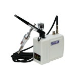 페인트 스프레이건 피규어 도색 0 2MM에어브러시 배터리 휴대용 1 에어펌프블랙 수조 색상세트