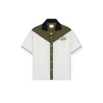 Rhude 타운 앤 카운트리 볼링 셔츠 밀리터리 그린 오프 RHFW24SR010142346
