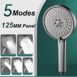 대형 유량 다기능 샤워헤드 대형 패널 5 가지 모드 조절 수도꼭지 욕실용 고압 빗물 샤워