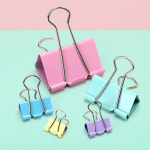 피스코리아 피스코리아 더블크립 파스텔컬러 대형 1갑 30개 서류 칼라 더블 클립 집게 화