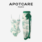 블랙색 투피스 명품수영복 워터파크 원피스 홀터넥 파란색 스포츠 수영복 치마 레쉬가드 그린 세트 M